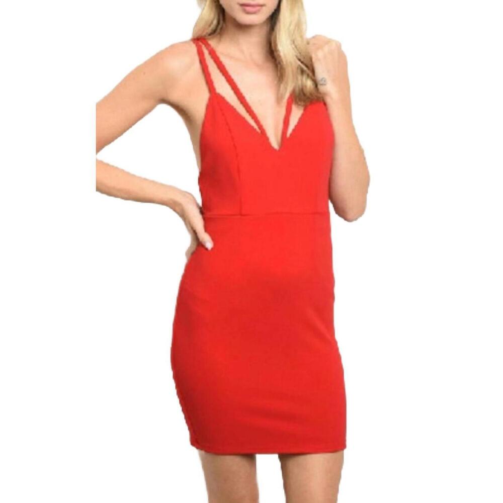 NEW ALYTHEA low cut dress in red